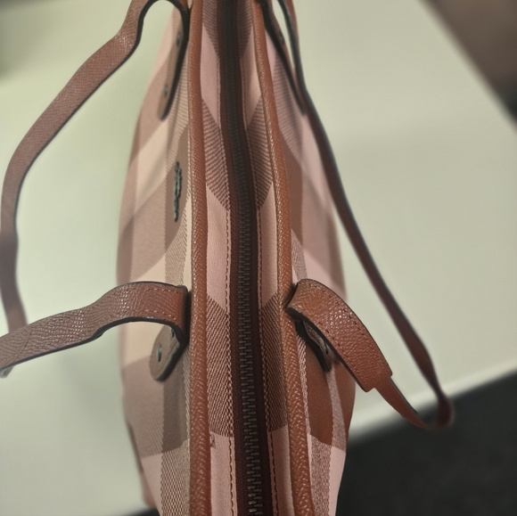 Coach Pink and Brown Checkered Tote - Picture 2 of 3